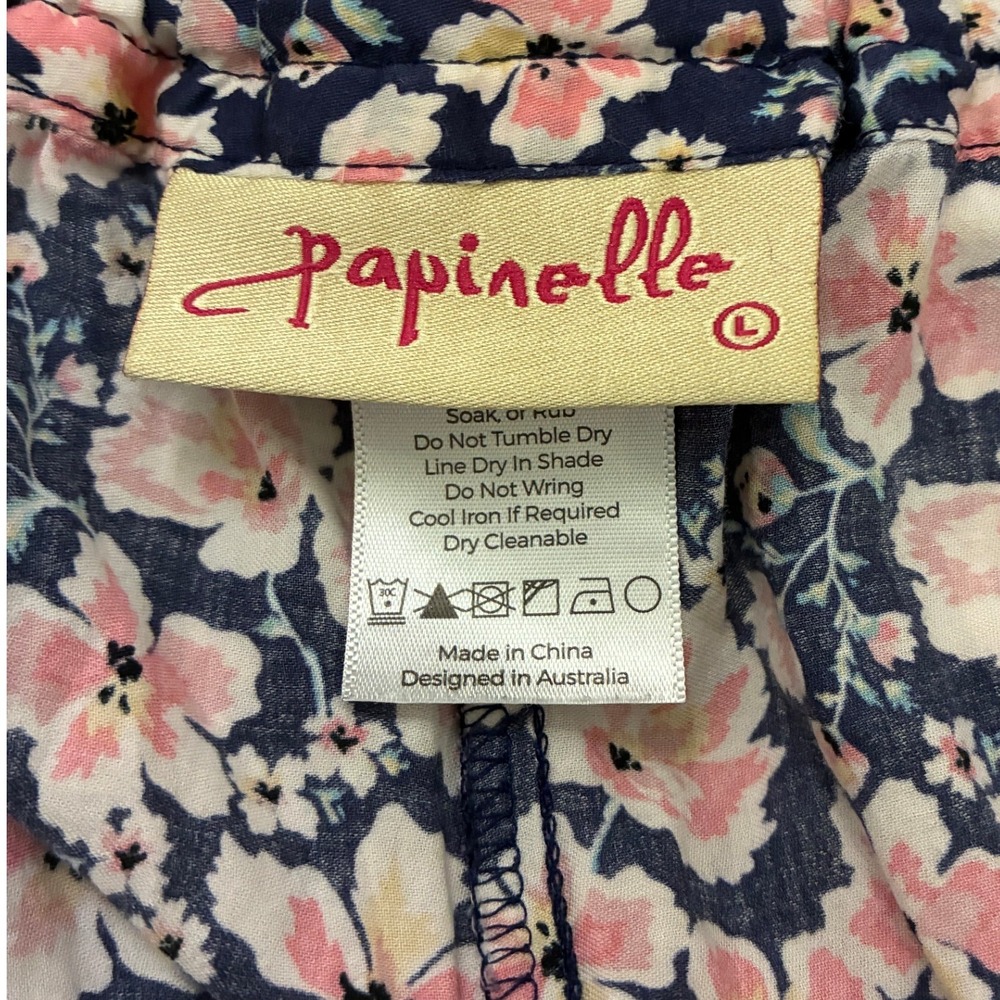 Floral Pink and Navy Women's Pajama Set - Picture 3 of 10